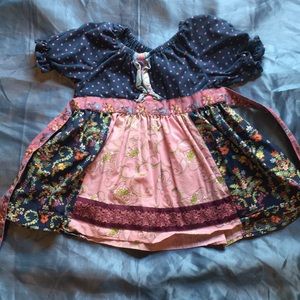 Matilda Jane Peasant Style Floral and Polka Dots Top Size 6